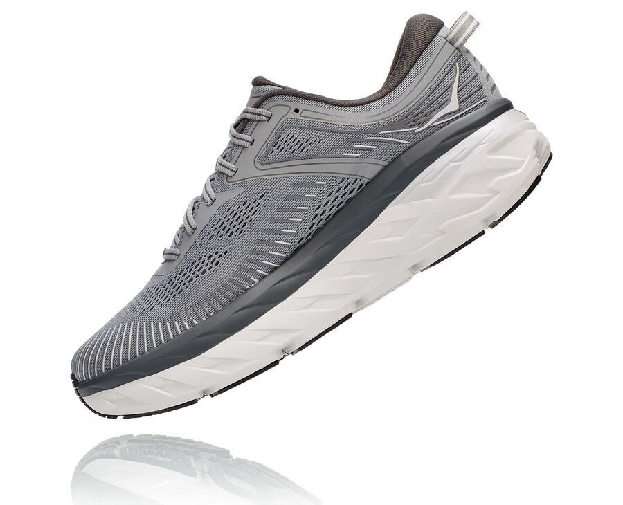 Hoka One One Hardloopschoenen Heren - Bondi 7 - Grijs - SO3709186